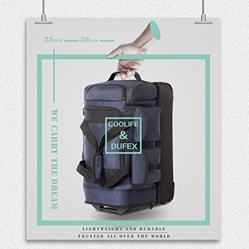 Coolife Rolling Duffel Bolsa De Viaje Con Ruedas 8 Bolsillos