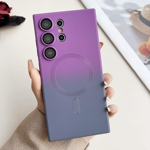 Funda Para Galaxy S24 Ultra Morado/gris Suave Liquid Silicon