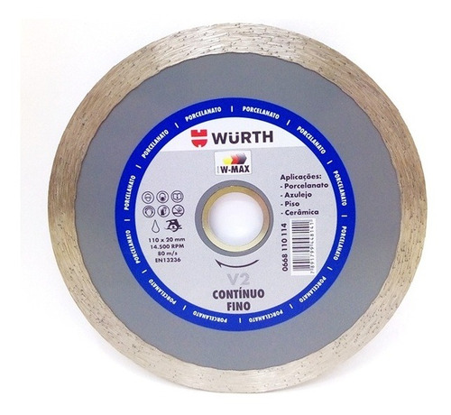 Imagem 1 de 2 de Disco Diamantado Continuo Fino Porcelanato W-max - Wurth