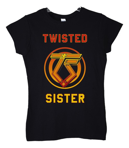Polera Mujer Twisted Sister Logo Y Letras Rock Abominatron