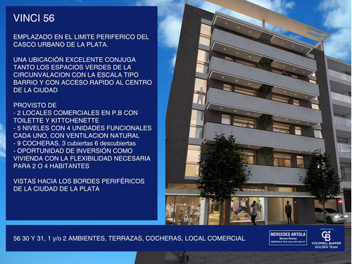 Departamento En Venta 1 Y/o 2 Dormitorios, Terrazas, Cocheras, Calle 56 Entre 30 Y 31