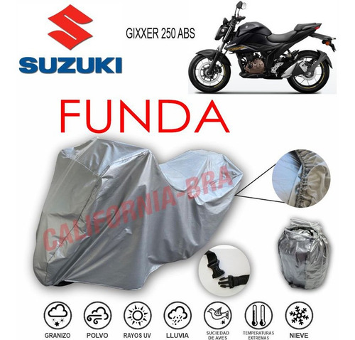 Funda Cubierta Lona Moto Cubre Suzuki Gixxer 250 Abs