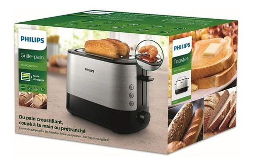 Tostadora Metalica Philips Hd2637/90 Diseño Compacto