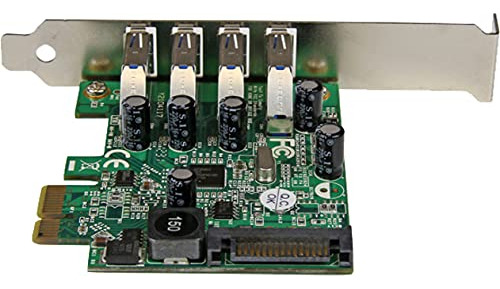 Startech Pexusb3s4v Tarjeta Adaptador Pci Express Pci-e Usb 3.0 Con Uasp De 4 Puertos/alimentación Sata, Controlador Superspeed, 4x Usb A