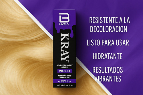 Tinte De Cabello Level 3 Semipermanente Tonos Fantasía 100ml Tono Violeta