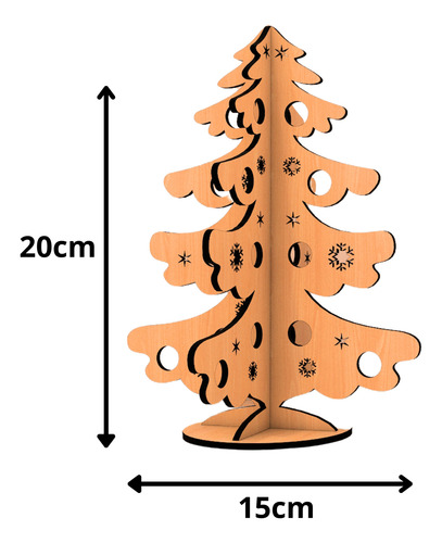 Árbol De Navidad Mini De Mdf Para Escritorio Decoración