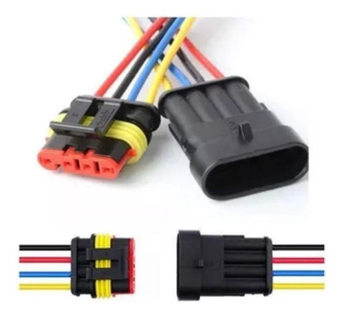 Conector Automotriz Universal 4 Pines Cable Impermeable