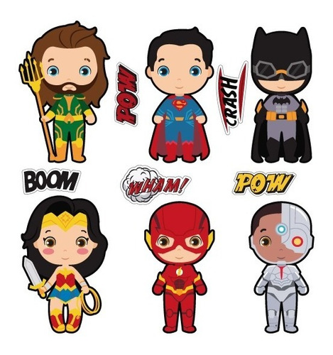 Stickers Decorativos Liga De La Justicia Superheroes Funko