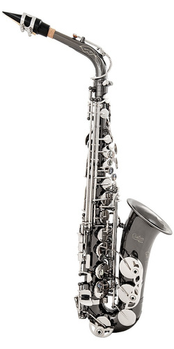 Saxofone Custom Premium Eb Preto Onix E Niquelado Al45p Loja