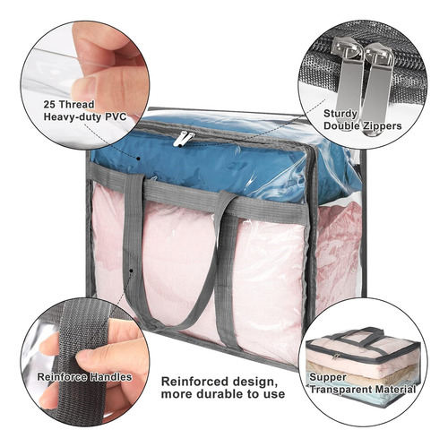Paquete De 4 Bolsas Transparentes De Almacenamiento De ...