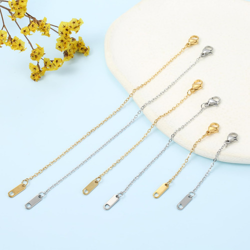 Juego De 6 Extensores Collar Chapados Oro Plata 3 Tamaños