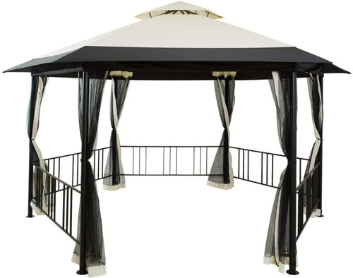 Carpa Toldo Gazebo Hexagonal C/ Mosquitero 4x3 M Al Aire Lib