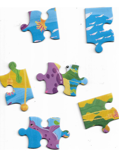 Set De 6 Rompecabezas De Dinosaurios, 20 Piezas C/u. Set 1