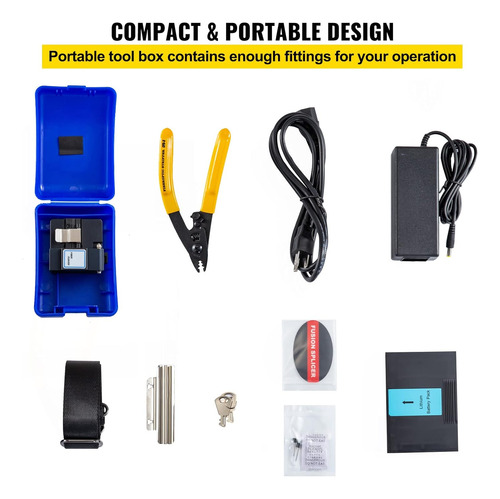 Vevor Fusion Splicer Enfoque Automático Jw4108s Ftth Fibra Ó