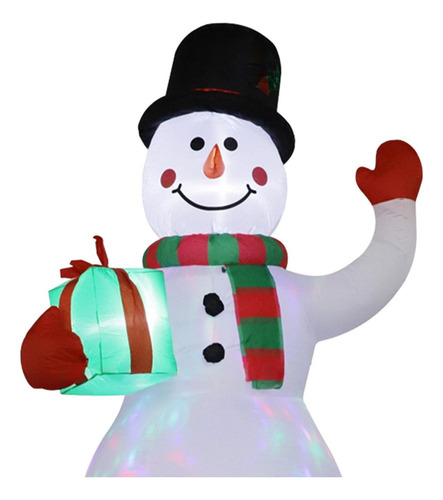 Muñeco De Nieve Inflable Navideño Con Luces + 2 Pingüinos