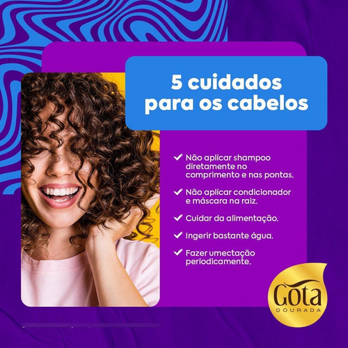 Kit Shampoo Oleo De Coco E Ricino Gota Dourada 300 Ml