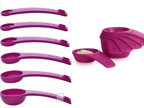 Paquete De 6 Tazas Medidoras Y 6 Medicucharas Tupperware 