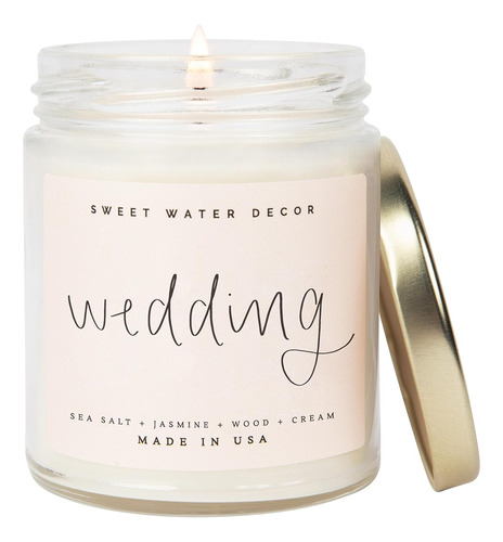 , Wedding Day, Sea Salt, Jasmine, Cream, And Wood Scented So