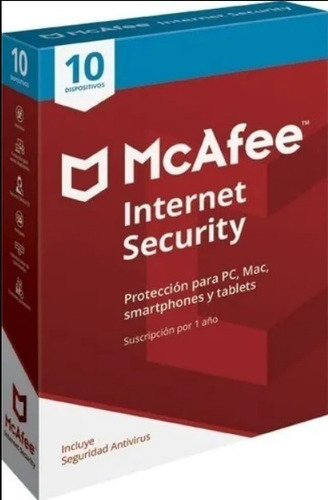 Antivirus Mcafee Internet Security 10 Dispositivos 1 Año 