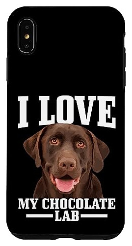 Funda For iPhone XS Max I Love My Chocolate Lab Labrador-02