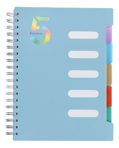 Cuaderno De 5 Materias, 1 Cuaderno De Espiral B5 De 10 X 7 P