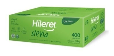 Edulcorante Hileret Stevia Natural Caja 400 Sobres 0 Caloria