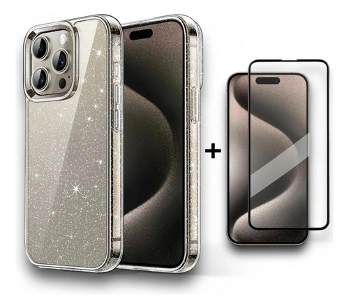 Capa Case Capinha Glitter Iphone Pro 13 14 15 16 + Plc 3d Rosa Iphone 13
