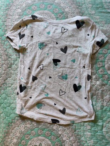 Playera Gris Corazones Justice Talla 10 (Usado)