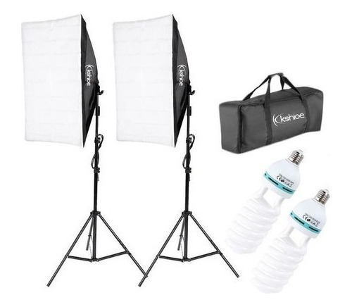 Kit De Iluminación Softbox De 2 Piezas Con Soportes