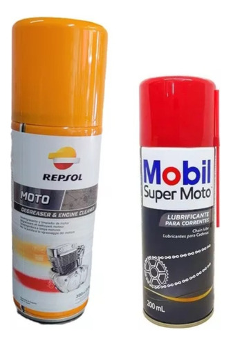 Repsol Degreaser & Engine Cleaner +  Mobil Chain Lube