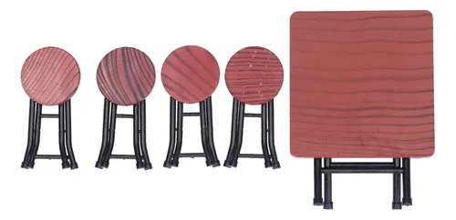 Juego De Muebles En Miniatura 1/12 – Mesa De Pub Y 2 Taburetes De Madera Para Casas De Muñecas, Decoración De Escena Y Fotografía