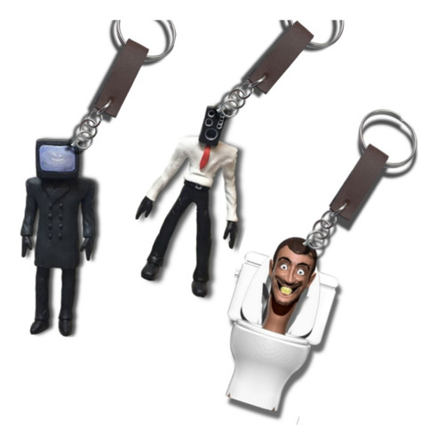 3 Llaveros Skibidi Toilet Personajes, Serie Para Mochila