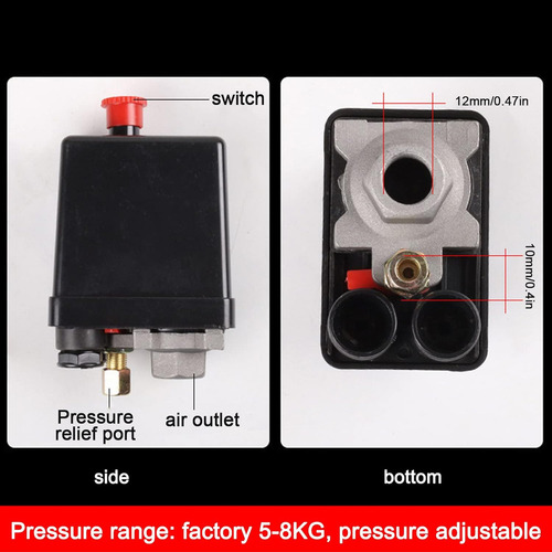 Saiviek Manifold Para Compresor De Aire Interruptor Válvula Presión De Control , Piezas De Compresor De Aire De Bomba De Aire, Conjunto De Interruptor De Presión De Válvula