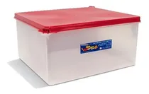 Comprar Contenedor De Alimentos Caja Plástica Hermetica Colombraro Color Transparente Tapa Roja