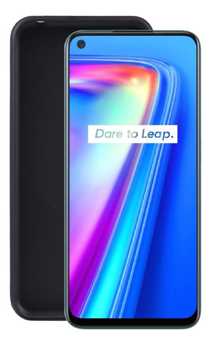 Funda De Teléfono Tpu Negra Esmerilada Para Oppo Realme 7 Gl