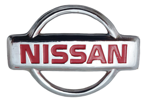 Emblema Para Cofre Nissan Pick Up D21 Cromado Rojo