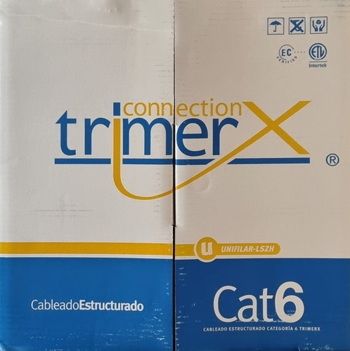 Cable Utp Cat 6 23 Awg Violeta Trimerx 305 Mt Libre Halogeno