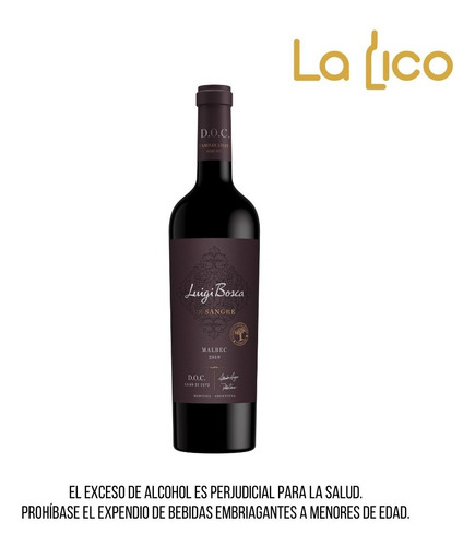 Vino tinto Luigi Bosca de Sangre malbec DOC 750ml