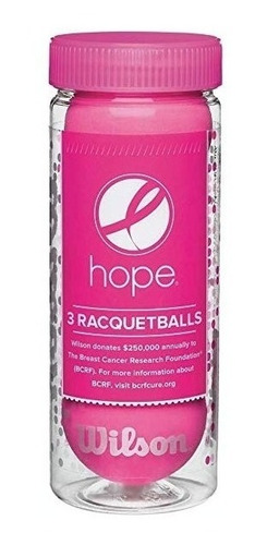 Wilson Hope Racquetballs (3 Pelotas), Rosa