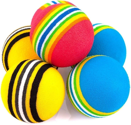 Imagen 6 de 6 de Juguete X4 Bolas Suaves De Colores Mascota Gato Pelotas