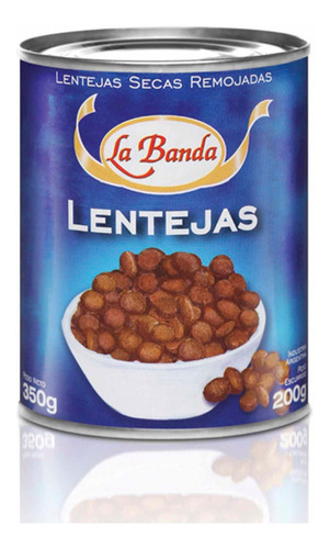 Lentejas La Banda Secas Remojadas Lata 350grs Pack 12 Unidad