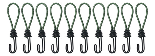 10 Pçs Cabo Elástico Com Gancho Mini Cabo Elástico, Verde