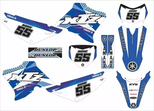 Kit Adesivo Moto Cross Trilha Xtz 250 Lander Fox Azul Lm215