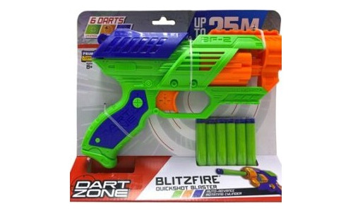 Pistola Dardos Blitzfire Quickshot Blaster Dart Zone 61083 