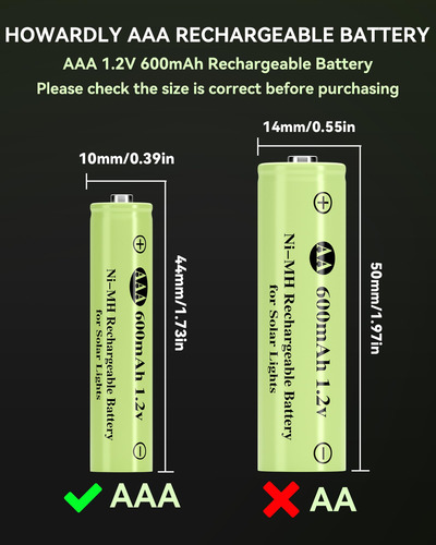 Batería Recargable Ni-mh Aaa 1.2 V Para Luces Solares