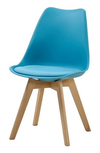 Silla Eames Acolchonada Comedor Base Madera