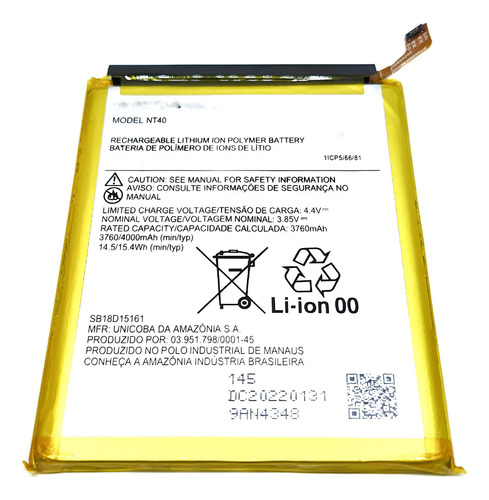 Batería Nt40 compatible con Moto E20 Xt2155-1