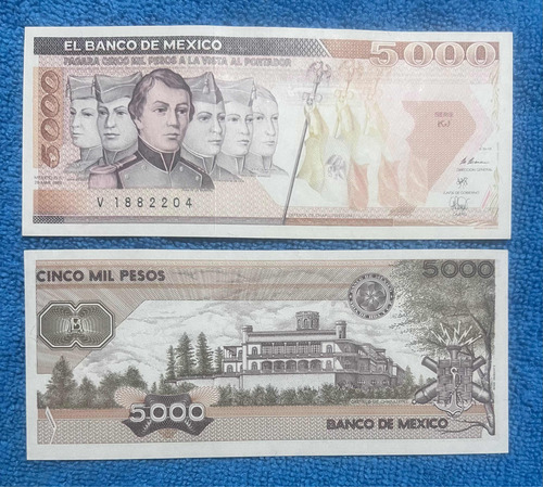 Billete 5,000 Pesos Niños Héroes Sin Circular (Usado)