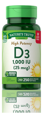 Nature's Truth Vitamina D3 250 Sg 1,000 Iu