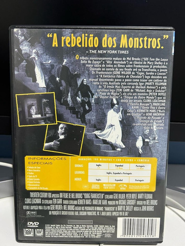 Dvd: O Jovem Frankenstein C/ Gene Wilder Dub Leg (Usado)